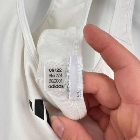 Adidas medium Powerreact Training Medium-Support Techfit Sports Bra white black - Picture 3 of 7